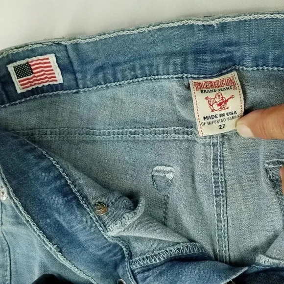 True Religion Sz 27 Brooklyn Embroidered USA Flag - Picture 6 of 10